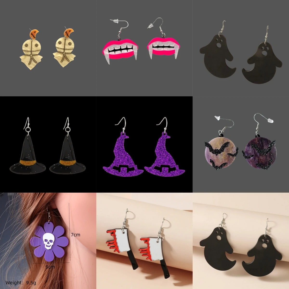 Punk Skull Drop Earrings – Acrylic Fashion Jewelry for Women Drop Earrings Nixie
