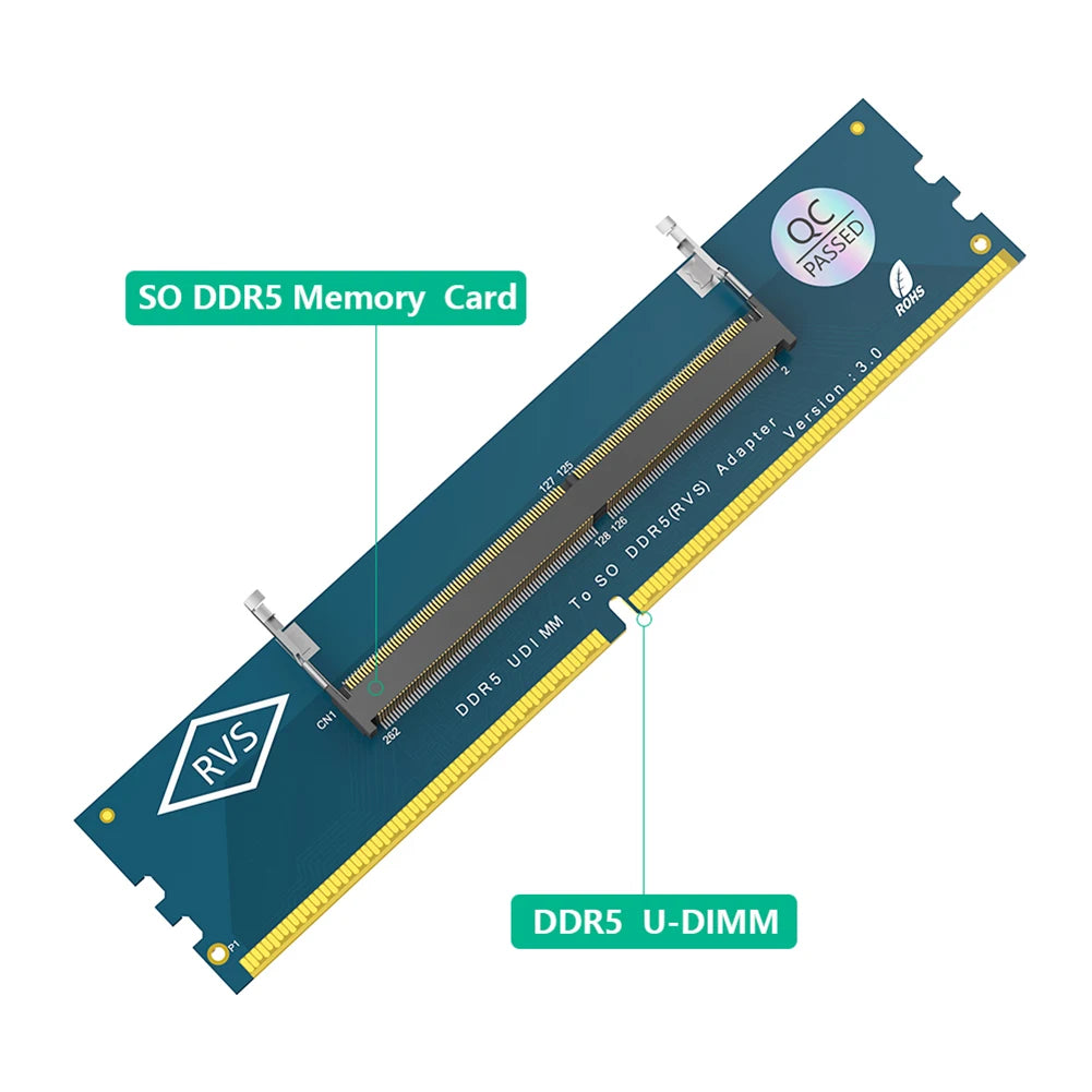DDR5 SO-DIMM to U-DIMM Desktop Adapter Converter Card Memory Adapter Card Nixie