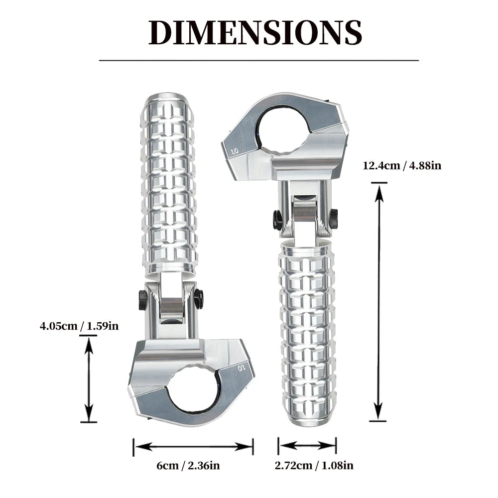 Universal Motorcycle Crashbar Footpegs 22-32mm CNC Aluminum Motorcycle Footpegs Nixie