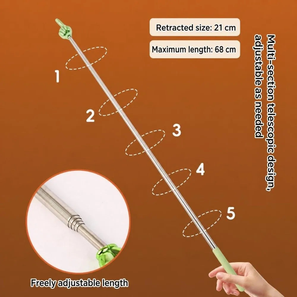 Retractable Teaching Pointer Stick with Finger Tip – Non-Slip