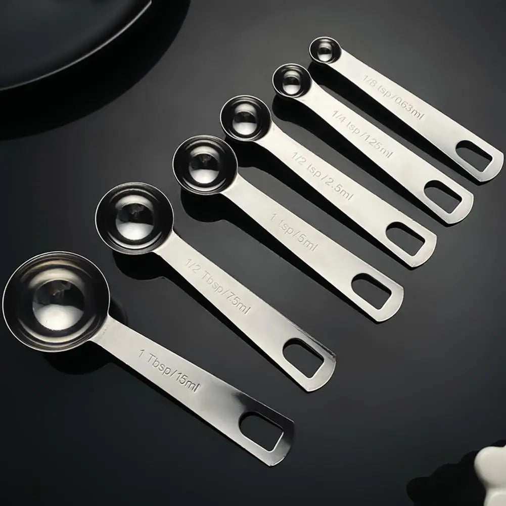6-Piece Stainless Steel Measuring Spoon Set | Dishwasher Safe Measuring Spoon Set Nixie