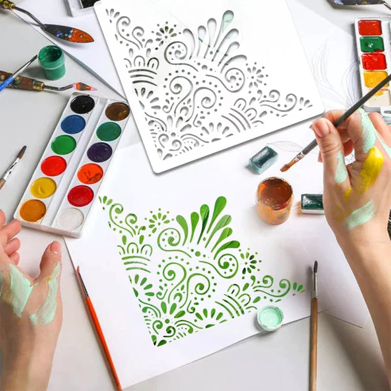 Reusable Mandala Stencils – PET Templates for Wall & Fabric