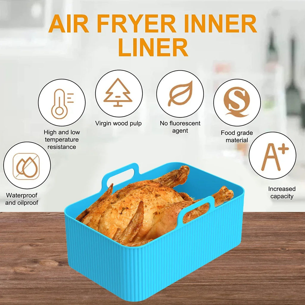 2Pcs Silicone Air Fryer Liners for Ninja Dual – Reusable Air Fryer Liner Nixie
