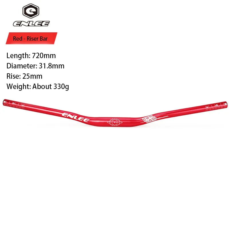 ENLEE MTB Handlebar 720/780mm Aluminum Alloy 31.8mm Mountain Bike MTB Handlebar Nixie RED-720MM