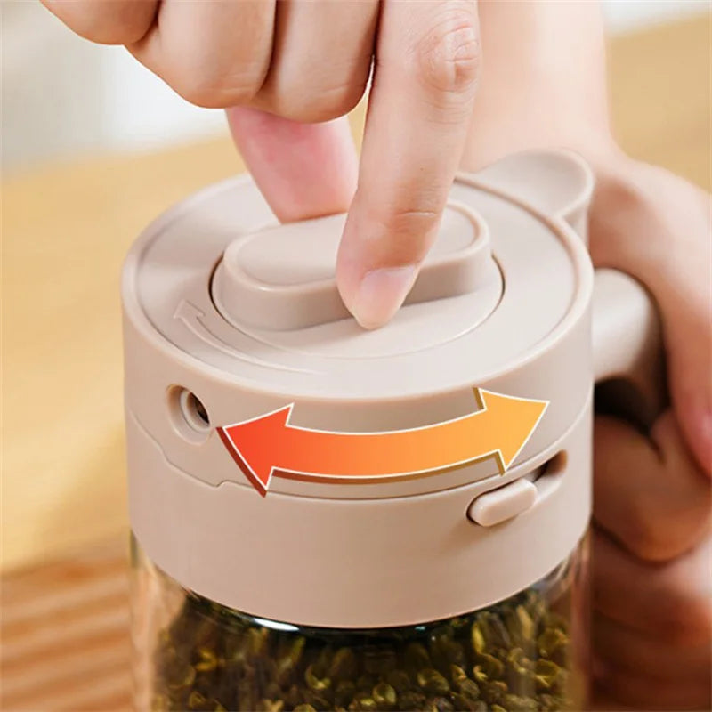 2-in-1 Glass Spice Jar with Built-In Spoon | Moisture-Proof Glass Spice Jar Nixie
