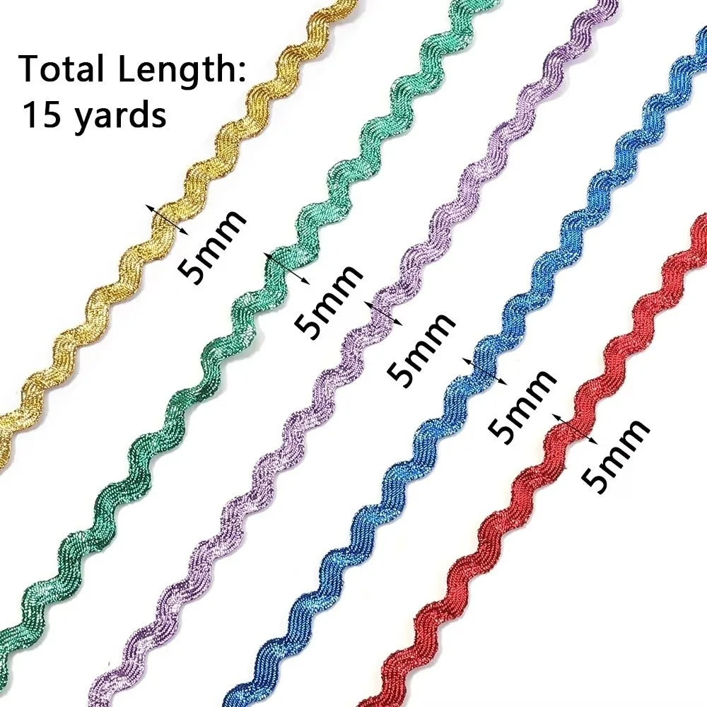 15 Yards Multicolor Grosgrain Ribbon 5mm Zigzag Trim | DIY Crafts