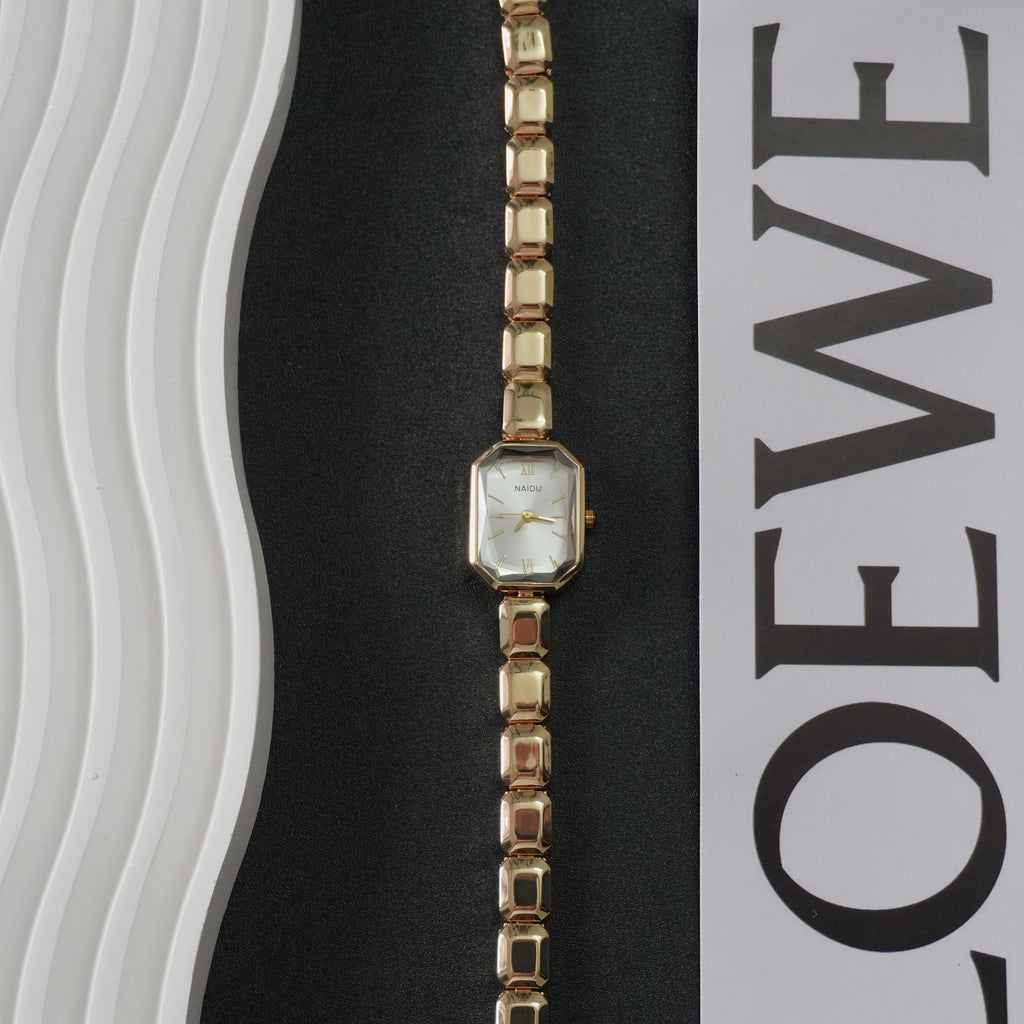 Gold Casual Quartz Watch – Stainless Steel Band | Naidu Fashion Quartz Watch Nixie