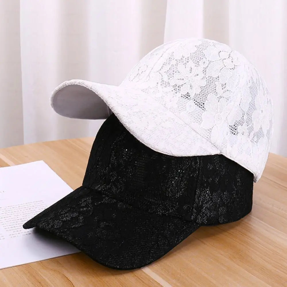 Floral Lace Baseball Cap – Breathable Adjustable Sun Hat Lace Baseball Cap Nixie