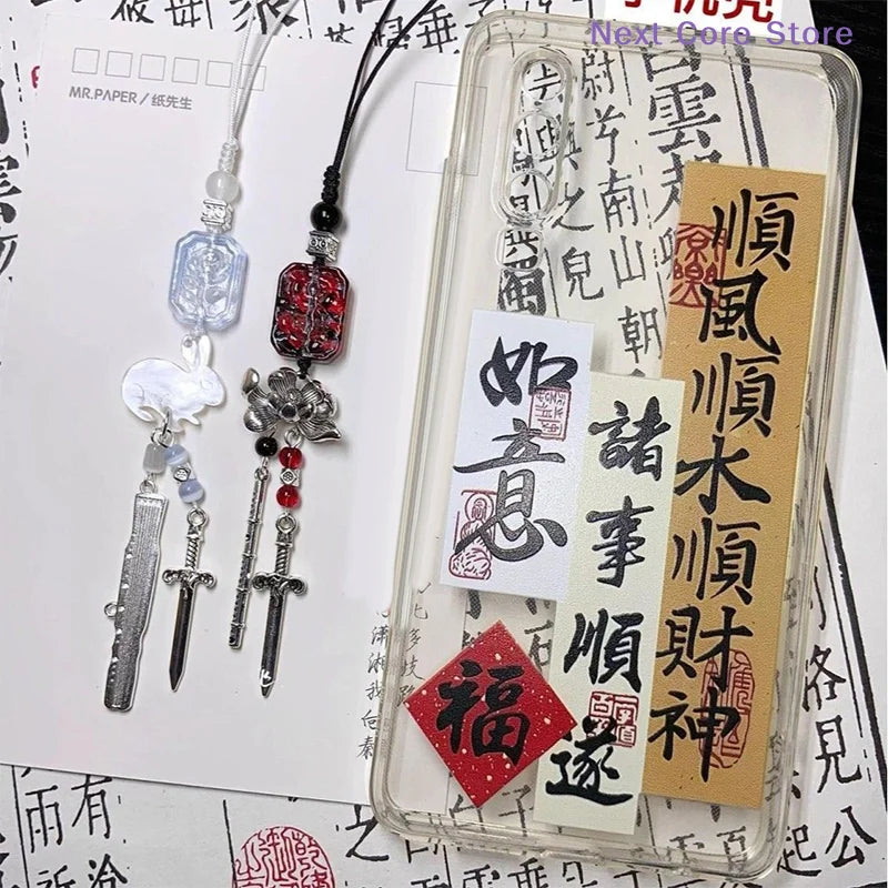 Beaded Rabbit Phone Charm Keychain Pendant Lanyard Phone Charm Keychain Nixie