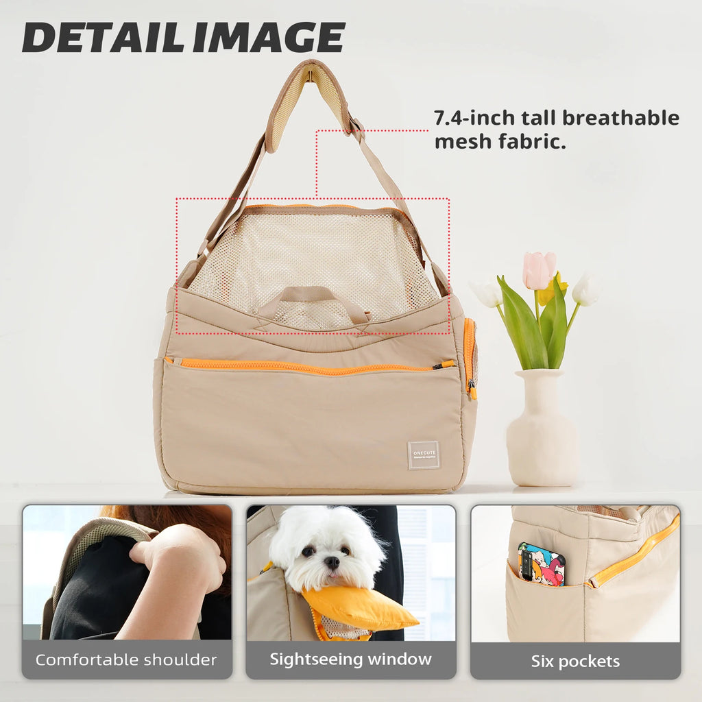 Onecute Pet Carrier Shoulder Bag for Small Dogs | 3-Way Carry Dog Carrier Bag Nixie