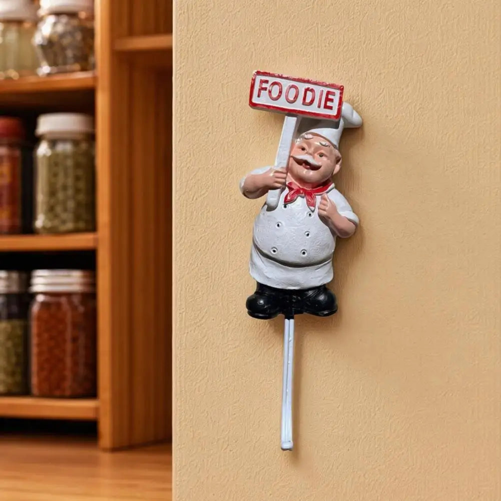 Cute Chef Shape Adhesive Wall Hook – No-Drill Kitchen Organizer