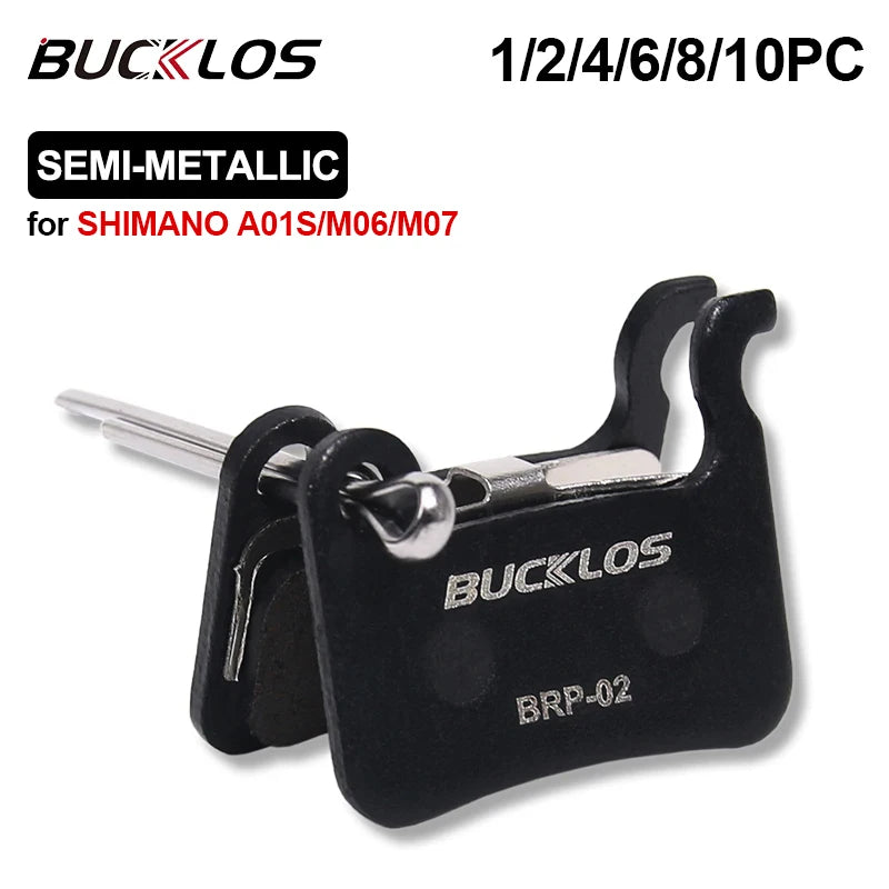 BUCKLOS Semi-Metallic Disc Brake Pads for Shimano MTB & Road Disc Brake Pads Nixie