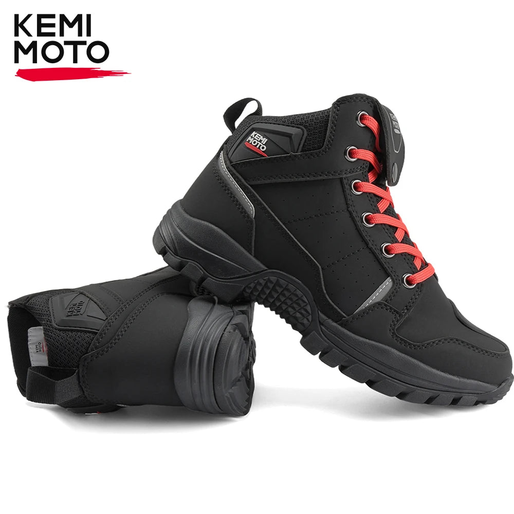 KEMITOUR Men's Motorcycle Boots – Breathable Ankle Protection Motorcycle Ankle Boots Nixie