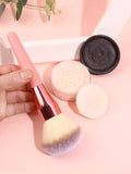 Nixie Soft Fluffy Powder & Blush Brush – Wood Handle Makeup Brush Nixie Pink