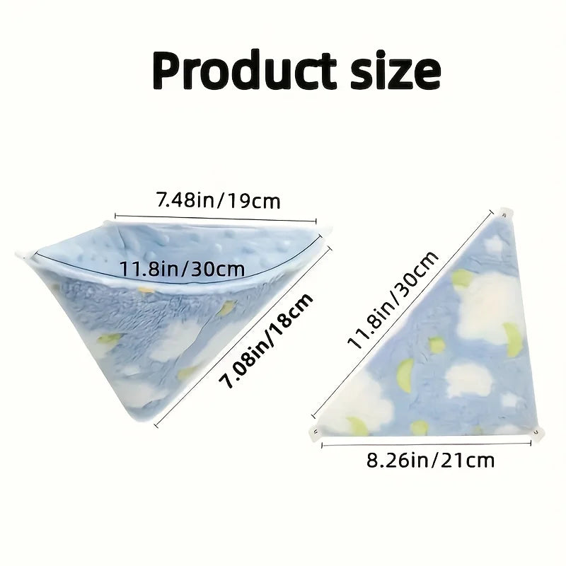 Small Pet Hammock & Funnel Bed Set – Fleece Cage Accessory Pet Cage Hammock Set Nixie