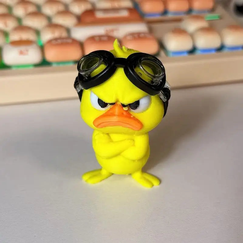 Funny Yellow Duck Statue – 3D Printed Resin Home & Car Decor Novelty Figurine Nixie