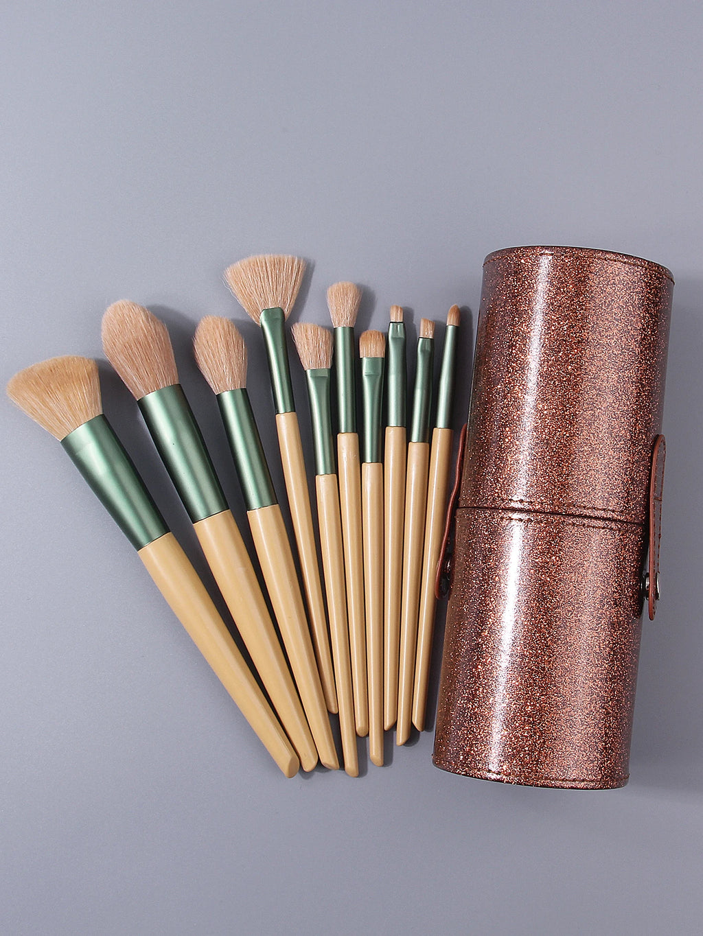 10-Piece Beginner Makeup Brush Set with Glitter Storage Bucket Makeup Brush Set Nixie