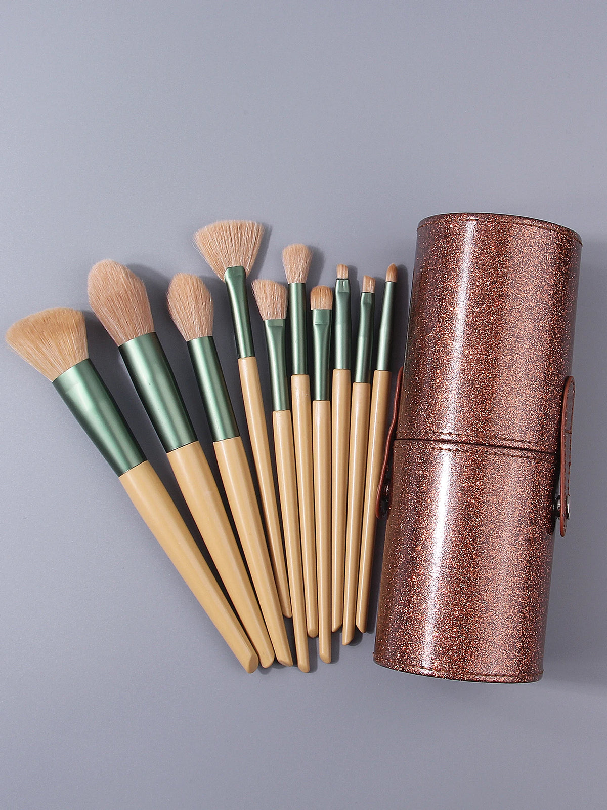 10-Piece Beginner Makeup Brush Set with Glitter Storage Bucket Makeup Brush Set Nixie