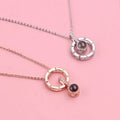 2pcs I Love You 100 Languages Projection Pendant Necklace Set Pendant Necklace Set Nixie 2 Pack