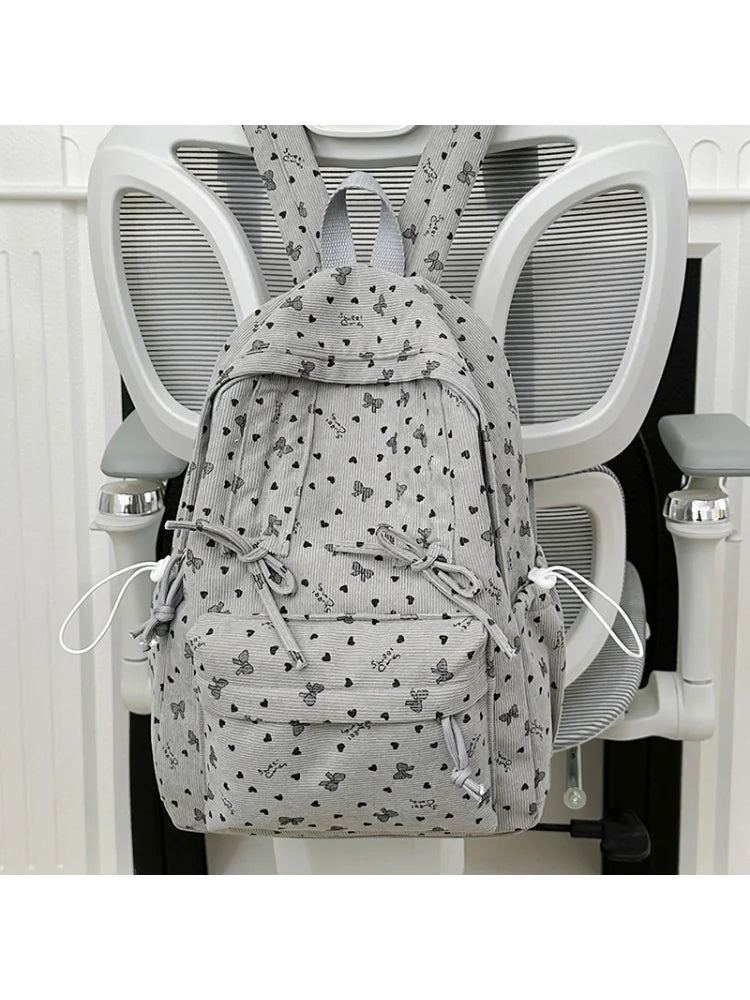 Retro Corduroy Backpack for Women – Stylish School Bag Corduroy Backpack Nixie