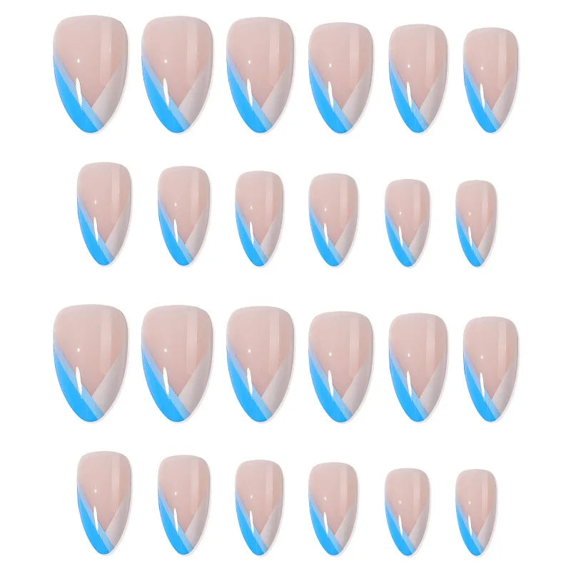 24PCS Purple French Tip Press On Nails – Hypoallergenic Zinc Alloy
