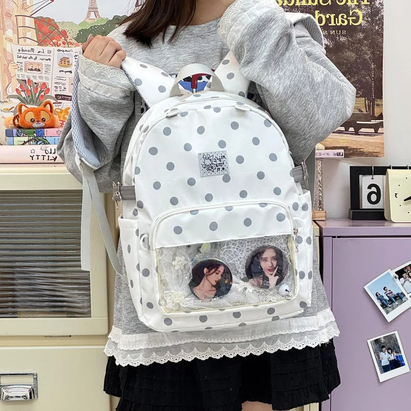 Cute Polka Dot Backpack for Girls – Lightweight School Bag Girls School Backpack Nixie