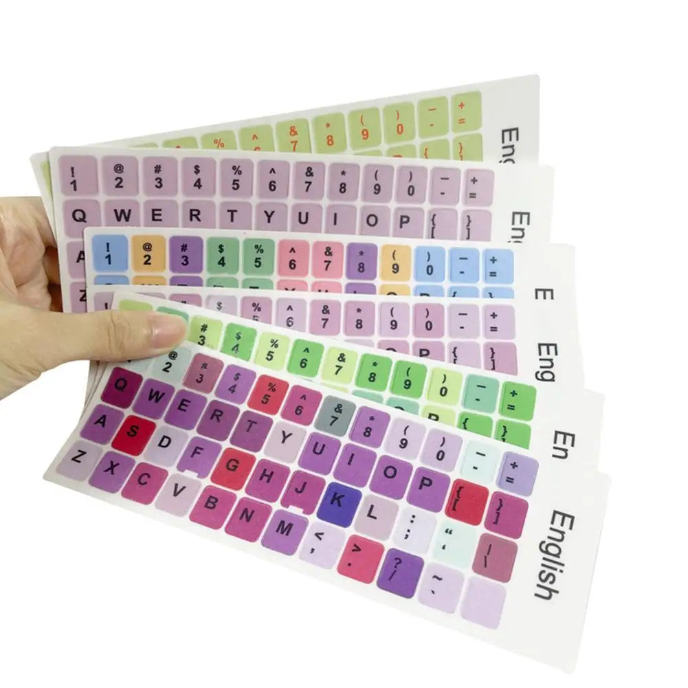Macaron Color English Keyboard Stickers – Dustproof PVC Key Film Keyboard Sticker Nixie