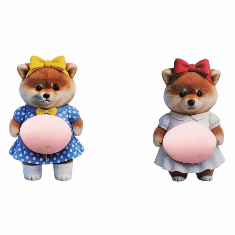 Chubby Shiba Inu 3D Squeezable Dog Stickers – 2 or 4 PCS 3D Novelty Stickers Nixie
