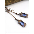Women's Vintage Antique Gold Zircon Light Green Drop Earrings Drop Earrings Nixie Blue
