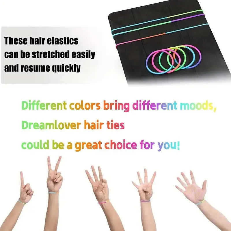 50pcs 4MM Black Elastic Hair Bands Ponytail Holders | Pack Elastic Hair Bands Nixie