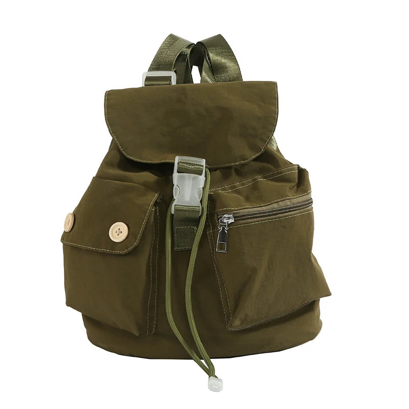 Korean-Style Nylon Backpack – Casual College Travel Bag Nylon Backpack Nixie