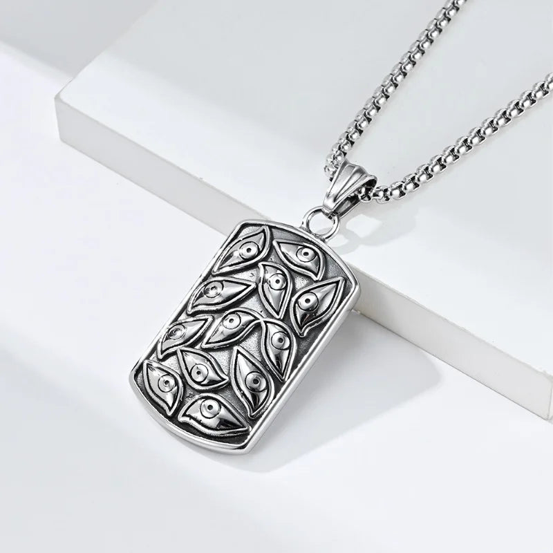 Punk Devil's Eye Pendant Necklace | Vintage Black Chain Fashion Pendant Necklace Nixie