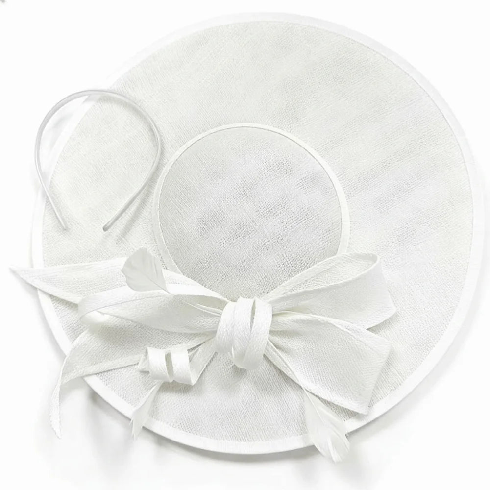 Women's Wide Brim Fascinator Hat with Headband – Vintage Derby Fascinator Hat Nixie