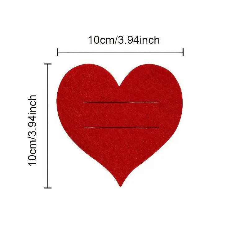 10pcs Heart-Shaped Cutlery Sleeves | Party Table Decoration
