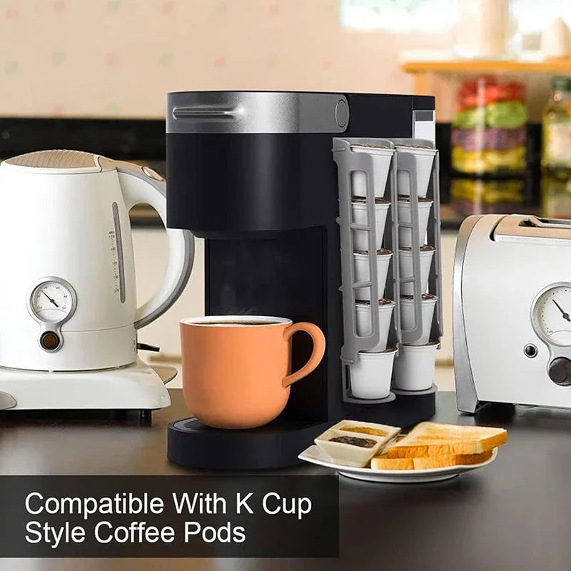 2-Pack K-Cup Coffee Pod Holder Dual-Compartment Organizer Coffee Pod Organizer Nixie
