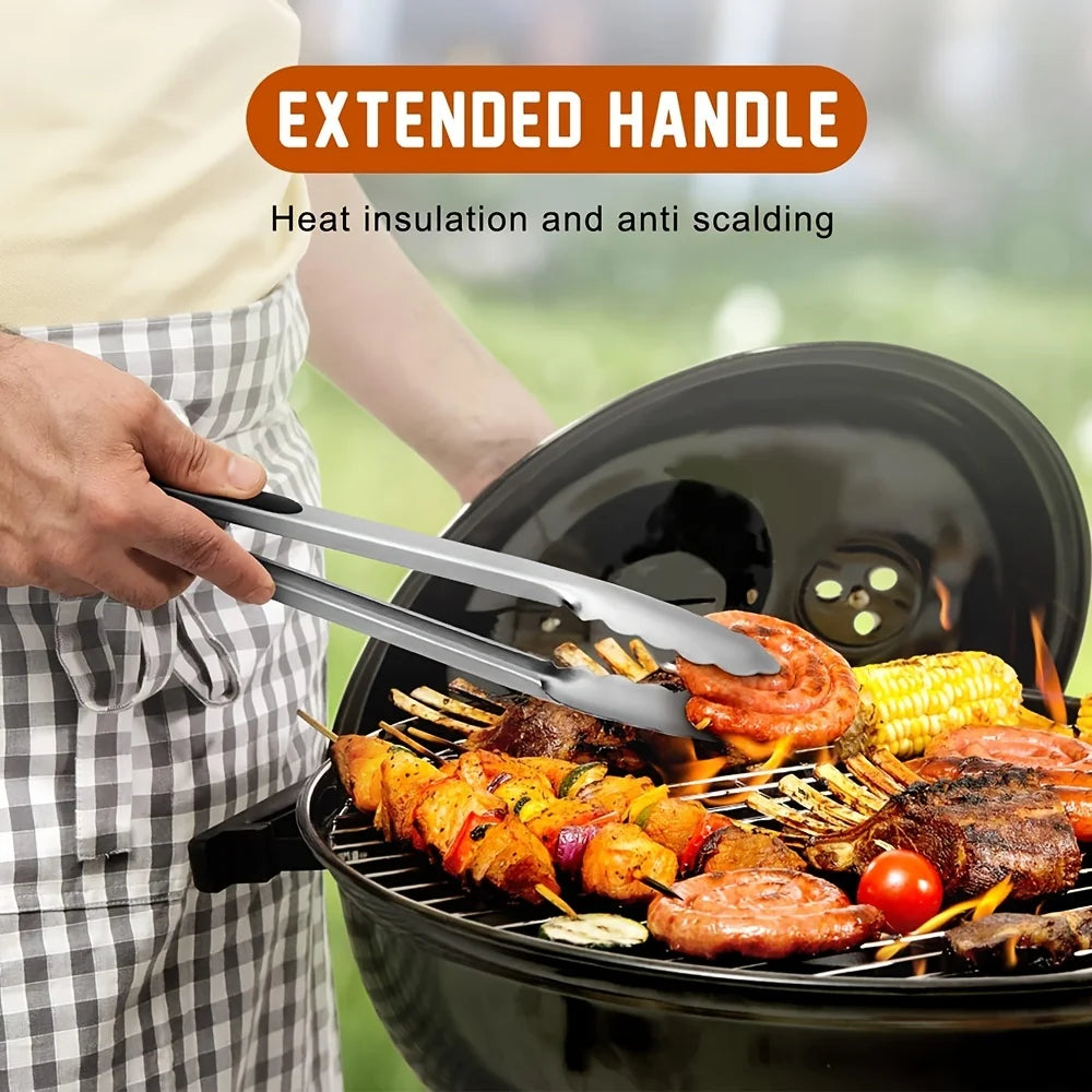 Stainless Steel Kitchen Tongs Set – 9" & 12" Locking BBQ Clips Kitchen Tongs Set Nixie