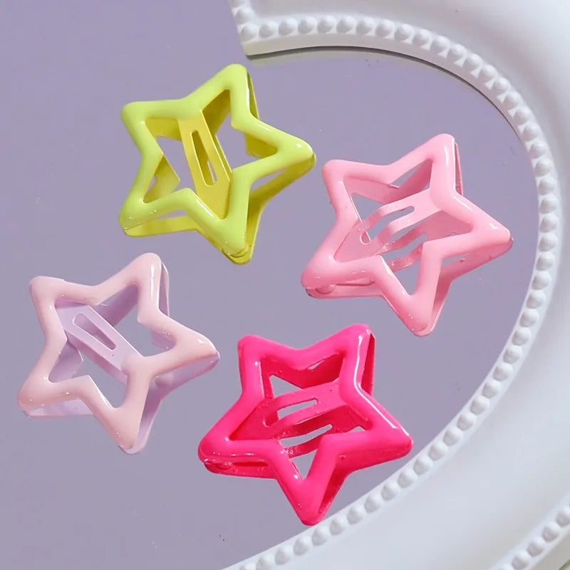 24/48pcs Star BB Hair Clips Set – Colorful Girls' Hairpins Girls Hair Clips Nixie