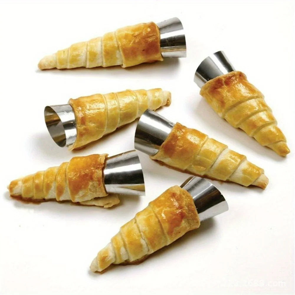 Stainless Steel Cream Horn Molds – 8 & 12-Piece Baking Cones Cream Horn Molds Nixie