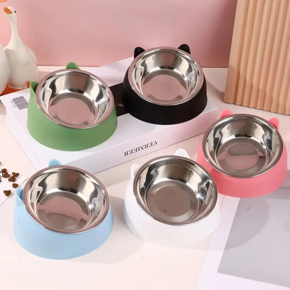 Stainless Steel Tilted Pet Bowl for Cats & Dogs | Ergonomic Pet Feeding Bowl Nixie