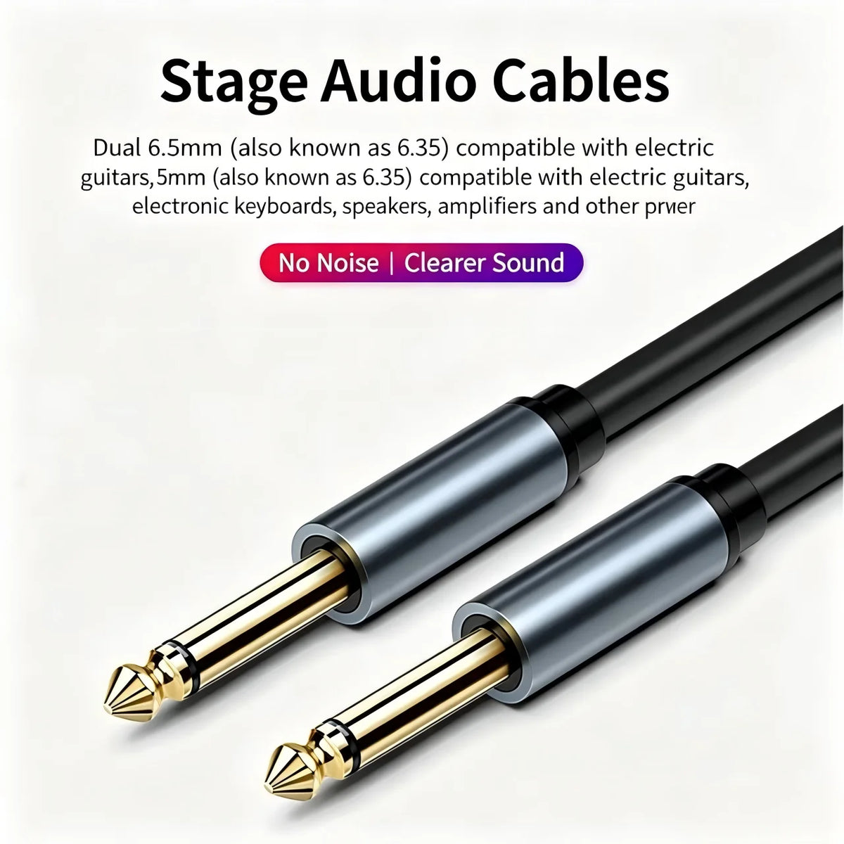 6.35mm Guitar Cable – Stereo Instrument Audio Cable for Bass Instrument Audio Cable Nixie