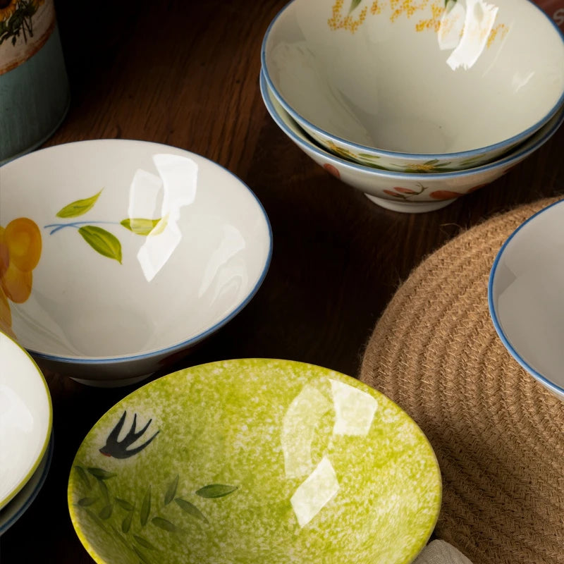 Jingdezhen Handmade Ceramic Bamboo Hat Bowl – Underglaze Color