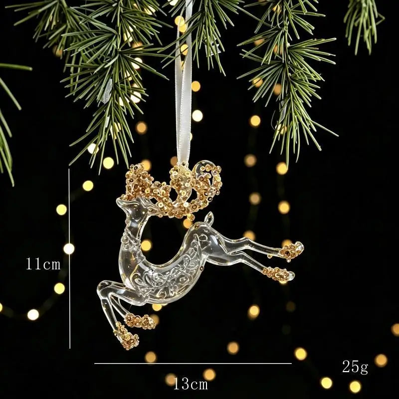 Clear Acrylic Christmas Ornaments with Rhinestone Details Christmas Ornaments Nixie A2