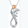 Infinity Rose Silver Flower Pendant Necklace for Women Pendant Necklace Nixie Silver