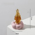 Glass Christmas Tree Figurine with Rotating Display Base