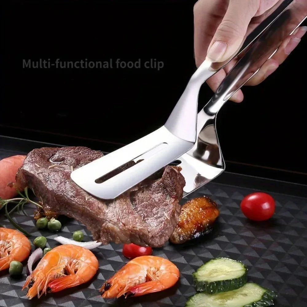 Smash Burger Press & Steak Tongs Set – Heavy-Duty Stainless Steel BBQ Burger Press Set Nixie