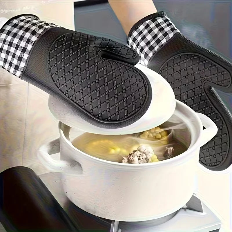 Silicone Kitchen Gloves Non-Slip Heat Resistant 1pc/2pcs Silicone Oven Gloves Nixie