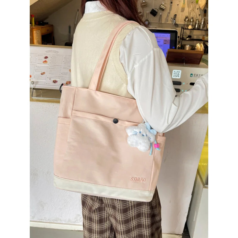 Large Canvas Shoulder Tote Bag for Women – Lightweight Canvas Shoulder Tote Nixie