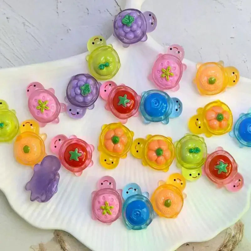 30Pcs Glow-in-the-Dark Mini Resin Turtles Fairy Garden Decor Miniature Craft Figurines Nixie
