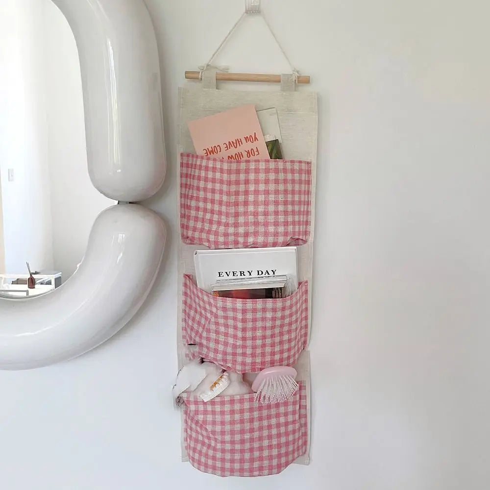 Plaid Hanging Storage Bag Large Capacity Closet Organizer Hanging Storage Bag Nixie