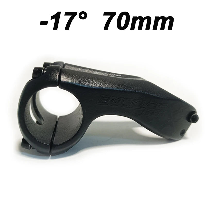 BUCKLOS 70mm Bike Stem 17° Negative Rise 31.8mm MTB Road Bicycle Bicycle Stem Nixie Stem Black logo
